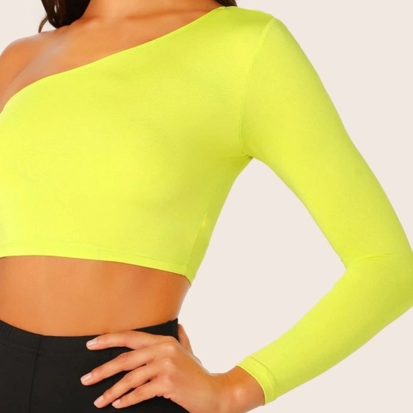 💛2/20$💛Neon One-shoulder crop top (XS/S) - Picture 3 of 5